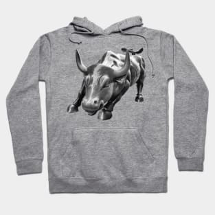 Wall Street Bull in Black and White Hoodie